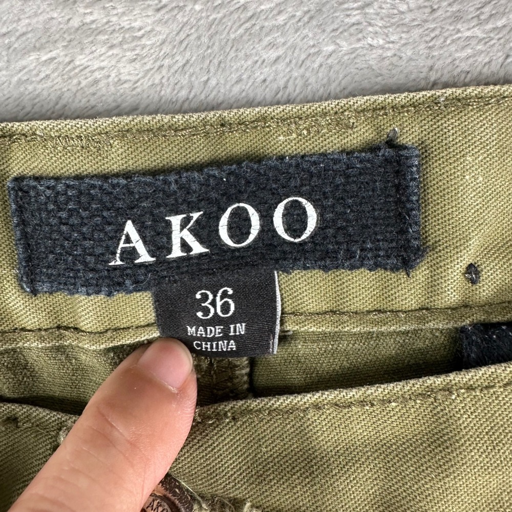 AKOO Driftwood Cargo Pants Mens 36 Green Colorblock Big Oak Fit Utility Gorpcore - Picture 3 of 12